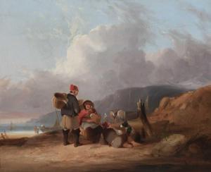 SHAYER Snr. William 1787-1879,Coastal landscape with fisher folk resting on t,1835,Woolley & Wallis 2024-03-06