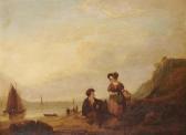 SHAYER Snr. William,SCENE IN A BAY WITH A BOY AND GIRL ON A DUNE,1840,Mellors & Kirk 2019-09-18