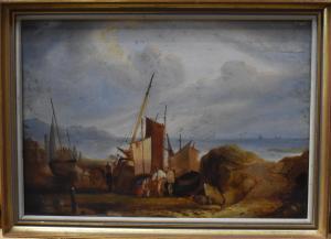 SHAYER W.,A skiff on the foreshore, possibly coast of Jersey,1850,Andrew Smith and Son GB 2018-03-27