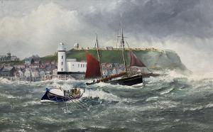 SHEADER Robert 1900,Scarborough Lifeboat at Day with Castl,20th century,David Duggleby Limited 2023-01-14