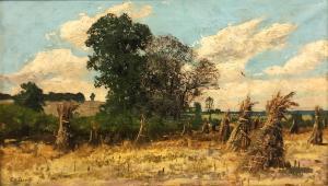 SHEARER Christopher H 1840-1926,Haystacks at Harvest,20th century,Shannon's US 2020-04-30