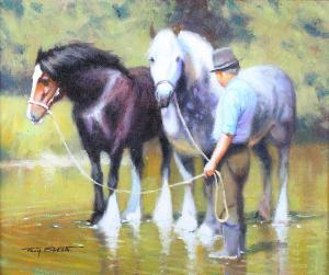 SHEATH Tony 1946,Horses watering,Tooveys Auction GB 2024-01-24
