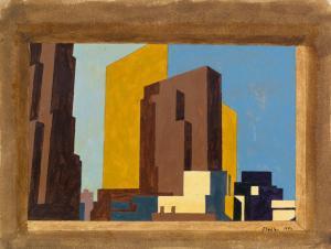 SHEELER Charles 1883-1965,New York #3--Study,1950,Swann Galleries US 2016-06-09