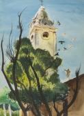 SHEETS Millard Owen 1907-1989,Mexican church scene,1938,John Moran Auctioneers US 2018-03-27