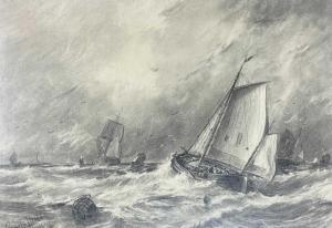 SHEFFIELD George 1839-1892,Fishing boats in high seas,,1883,David Lay GB 2024-01-11