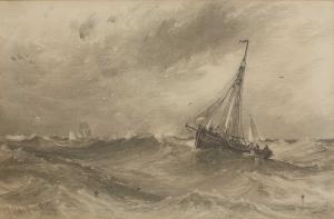 SHEFFIELD George 1839-1892,Fishing boats in rough seas,1885,Sworders GB 2023-04-04