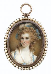 SHELLEY Samuel 1750-1808,PORTRAIT DE FEMME AU CHAPEAU BLEU À PLUMES,Sotheby's GB 2015-04-01