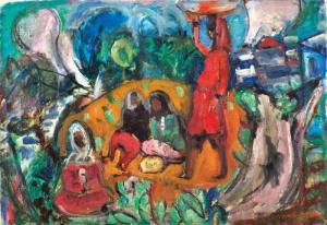 SHEMI Menachem Schmidt 1897-1951,Women in the village,Matsa IL 2023-08-15