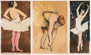 SHENDEROV ALEXANDER 1897-1967,Ballet Dancer Near a Green Curtain,Shapiro Auctions US 2016-05-21
