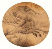 SHENG NIAN 1800-1800,Mountain Landscape with Figures on Donkeys,Walker's CA 2015-06-02