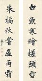 SHENG Yu 1700-1800,CALLIGRAPHY COUPLET IN KAISHU,Sotheby's GB 2017-04-04