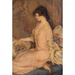 SHEPARD GREENE BLUMENSCHEIN Mary 1869-1958,Stylized portrait of a,1914,Butterscotch Auction Gallery 2023-11-19