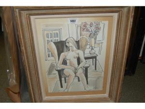 SHEPERD S.Horne 1909,female figure in an interior,Lawrences of Bletchingley GB 2009-04-21