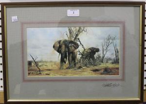 SHEPHERD David 1931-2017,Elephants,Tooveys Auction GB 2016-08-10