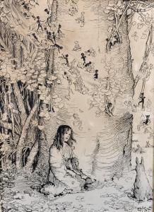 SHEPHERD Ernest Howard 1879-1976,A Girl Seated by a Tree in a Forrest,John Nicholson GB 2019-07-31