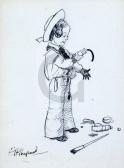 SHEPHERD Ernest Howard 1879-1976,Boy in a sailor suit squeezing a tube of paint,Gorringes 2018-06-26