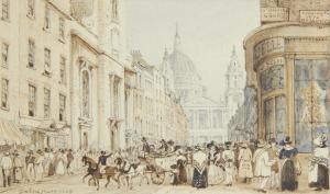 SHEPHERD George Sidney 1784-1862,Ludgate Hill and St Paul's Cathedral,1828,Bonhams GB 2012-11-27