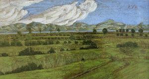 SHEPHERD Michael 1948,Landscape,1986,International Art Centre NZ 2021-02-24