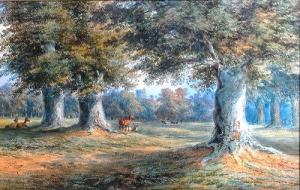 Shepherd Stanfield 1834-1900,Deer in Windsor Park,1861,Lacy Scott & Knight GB 2011-06-11