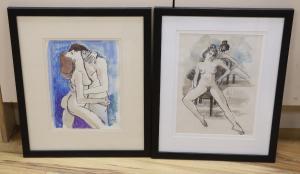 SHEPHERD Sydney d'Horne 1909-1993,Nude lady and Embracing couple,Gorringes GB 2023-09-11