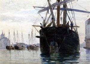 Sheppard Dale Henry 1852-1921,Canal off the Giudecca and Off Venice,1882,Gorringes GB 2015-12-10