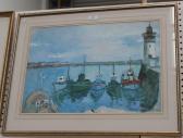 SHEPPARD Faith 1920-2004,Harbour Scene with Fishing Boats and Lighthou,20th century,Tooveys Auction 2018-08-08