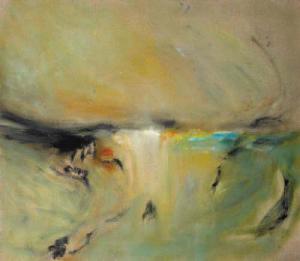 SHERIDAN Noel 1936-2006,GREEN LANDSCAPE oil on canvas 86 by 99cm., 34 by 39in,Whyte's IE 2007-02-19