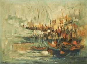 SHERMAN Ahuva 1926,Untitled (boats in a harbour),Rosebery's GB 2018-04-23