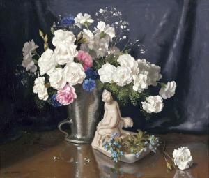 SHERMAN Albert John,Carnations, Cornflowers and Forget-Me-Nots,Menzies Art Brands 2014-09-24