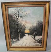 Sherrin D,Winter scene with figure,20th century,Wotton GB 2022-03-01