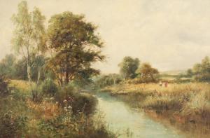 SHERRIN David 1868-1940,A River Landscape with Wild Flowers in the Foregro,John Nicholson 2020-09-25