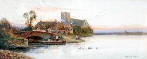 SHERRIN Reginald Daniel,Riverside Cottages With Figures,Rowley Fine Art Auctioneers 2013-09-03