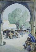 SHERWOOD Maude Winifred 1880-1956,Market Scene, Tunisia,International Art Centre NZ 2010-08-26