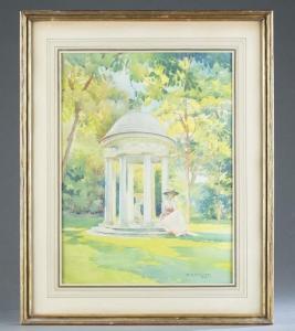 Sherwood Rosina Emmet 1854-1948,Woman Seated by a Gazebo,1912,Quinn & Farmer US 2022-06-04