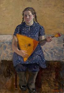 Shevandronova Irina 1928-1993,Girl with Balalaika,1964,MacDougall's GB 2017-11-29