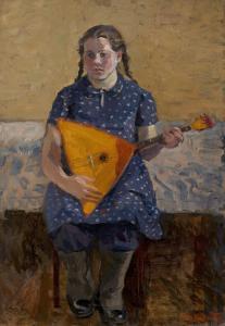 Shevandronova Irina 1928-1993,Girl with Balalaika,1964,MacDougall's GB 2019-11-25