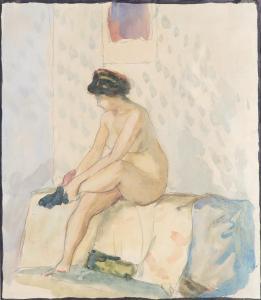SHEVCHENKO ALEKSANDR VASILIEVICH,Female nude putting on a stocking,Woolley & Wallis 2021-12-07