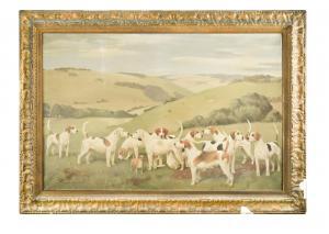 SHIFFNER Eleanor Barbara Georgina 1896-1982,A Pack of hounds and a terrier,1927,Cheffins 2021-06-30