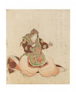 SHIGENOBU Yanagawa 1787-1832,a woman in a bugaku dance costume; a woman dresse,19th century,Bonhams 2023-05-23