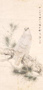 SHIGUANG Tian 1916-1999,Pine Tree and Eagle,1984,Bonhams GB 2023-01-27