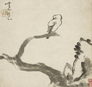 SHIHUI Niu 1628-1672,BIRD PERCHING ON TREE BRANCH,Sotheby's GB 2017-03-16