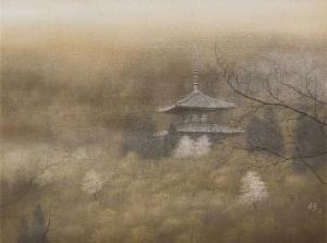 SHIMIZU Nori 1962,Deep mountain and Tower,Mainichi Auction JP 2022-11-11