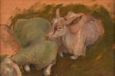 SHINGLETON Anne 1953,SHEEP & GOAT STUDY,1982,Ross's Auctioneers and values IE 2021-08-18