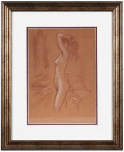 SHINN Everett 1876-1953,Nude Before a Mirror,1904,Brunk Auctions US 2024-03-08