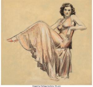 SHINN Everett 1876-1953,Seated Girl in Orange Dress,1933,Heritage US 2024-03-22