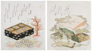 SHINSAI Ryuryukyo 1799-1823,Two surimono,c.1810,Sotheby's GB 2022-12-16