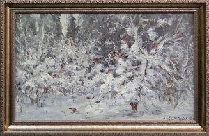 SHIROKOV Andrey M 1960,Winter Forest Scene with Bull Finches,2012,Rosebery's GB 2012-10-20