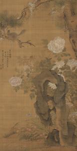 SHISHEN WANG 1686-1759,SQUIRREL AND FLOWERS,1893,Sotheby's GB 2017-03-16