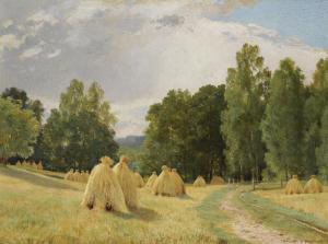 SHISHKIN Ivan Ivanovitch 1831-1898,HAYSTACKS, PREOBRAZHENSKOE,1890,Sotheby's GB 2011-11-28