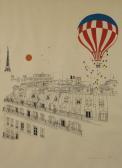 SHIZUME Mori 1928-2014,Balloons Over Paris,1970,Quinn & Farmer US 2019-01-24